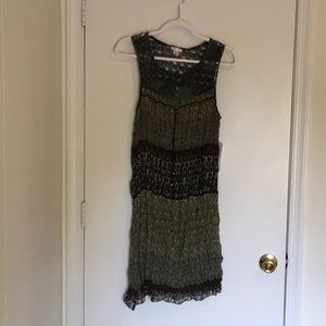 Fun, earth-toned crinkle dress with tags still on
